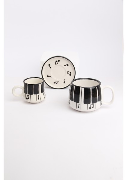 Canım Kendim Serisi Piyano Desenli, El Yapımı Seramik ve Kupa Takımı, Mug, Hand Made fırsatları