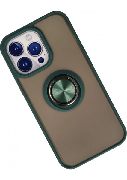 Ieg iPhone 15 Pro Kılıf Montreal Yüzüklü Silikon Kapak - Yeşil fiyatları
