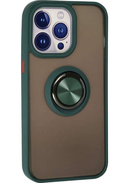 Ieg iPhone 15 Pro Kılıf Montreal Yüzüklü Silikon Kapak - Yeşil modelleri