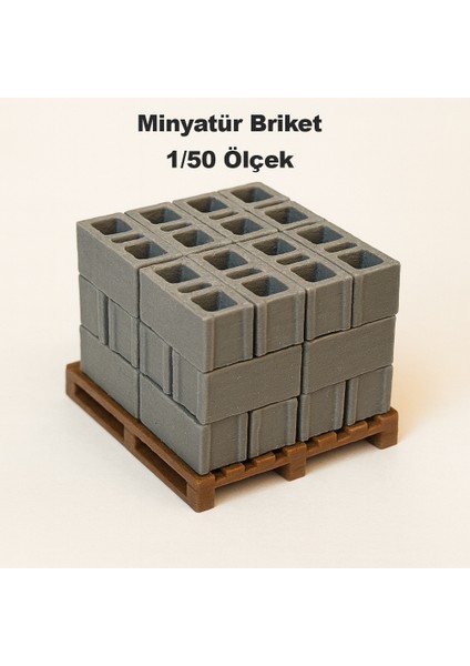 24 Adet Briket - 1 Adet Palet - 1/50 Ölçekli 1:50 - Figür, Maket, Minyatür fırsatları
