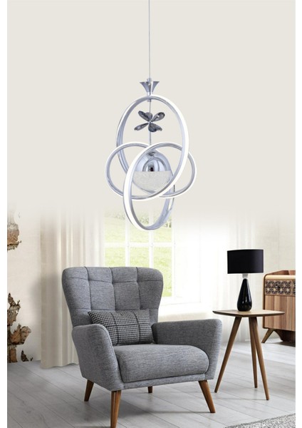 3 Işıklı Kumandalı LED Avize Dimmerli