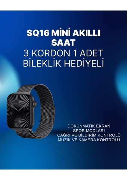 Ieg Mini Series 10 Akıllı Saat | 3 Kordon + Bileklik Hediyeli, Tüm Telefonlarla Uyumlu