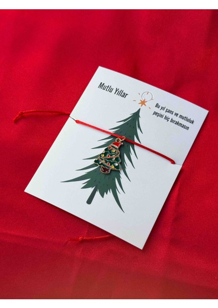 Yılbaşı Temalı Makrome Bileklik Yılbaşı Ağacı