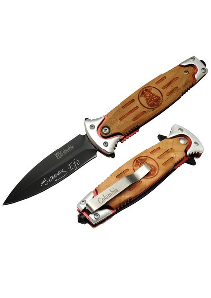 Kişiye Özel Isimli Columbia Imza Baskılı Kurtarma Çakısı Police FS-1102-2 20.5 cm Paslanmaz Kamp Cep Av Bıçağı