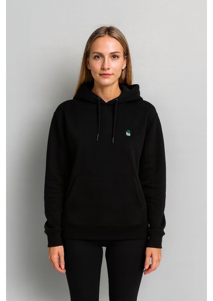 Unisex Siyah Kapüşonlu Sweatshirt – Oversize Rahat Kalıp, Yumuşak Kumaş, Kanguru Cepli fiyatları