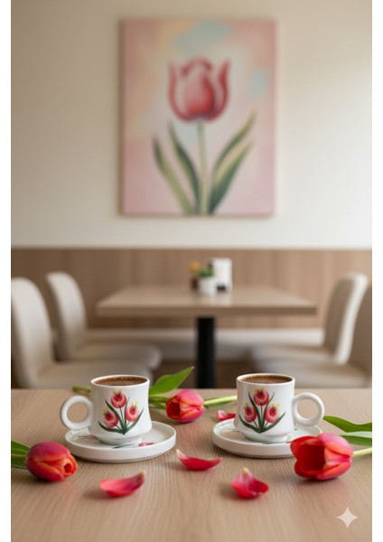 2’li Takım Tomurcuk Desenli El Yapımı Kazan Seramik Kahve Fincanı, Kahve Fincanı, Hand Made fiyatları