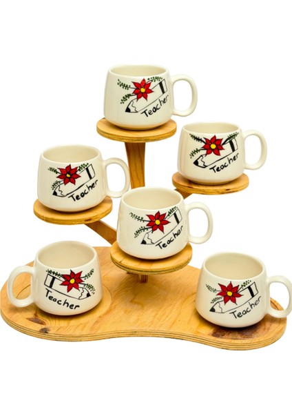 6'lı Öğretmenler Günü Teacher Double El Yapımı Seramik Kupa, Seramik Kupa, Hand Made indirimleri