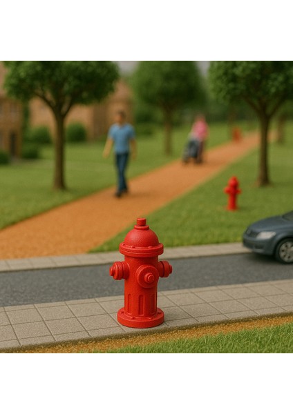 6 Adet Yangın Musluğu - 1/50 Ölçekli 1:50 - Figür, Maket, Minyatür fırsatları
