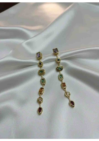 Zirkon Renkli Y Küpe