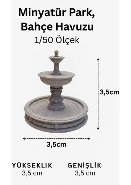 Park, Bahçe Havuzu - 1/50 Ölçekli 1:50 3,5 cm - Figür, Maket, Minyatür