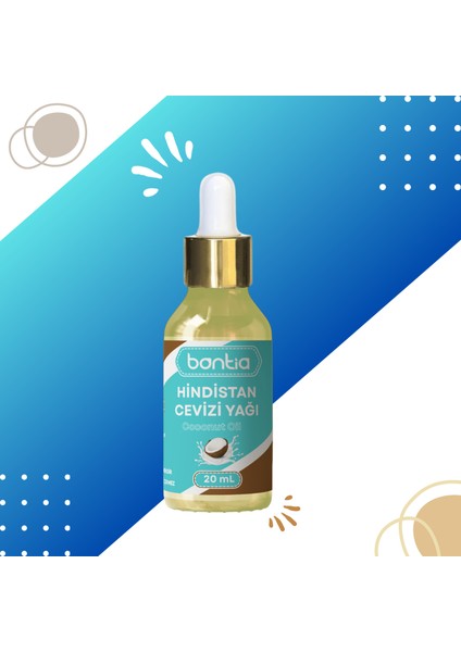 Premium Hindistan Cevizi Yağı %100 Saf Soğuk Sıkım Doğal Nemlendirici, Saç ve Cilt Bakımı 20 ml