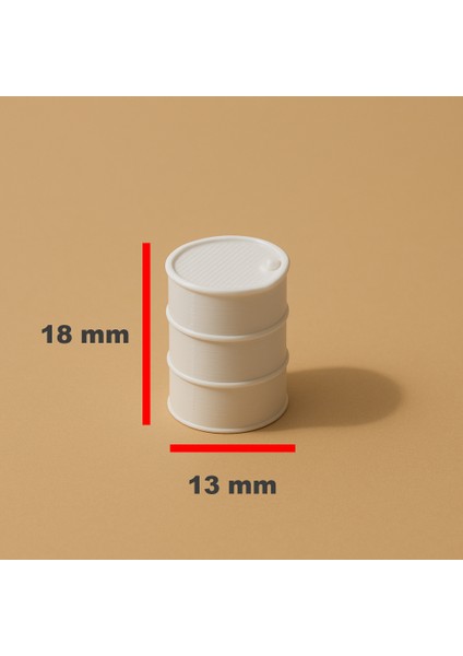 6 Adet Boyanabilir Varil - 1/50 Ölçekli 1:50 - Figür, Maket, Minyatür