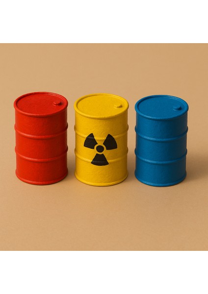 6 Adet Boyanabilir Varil - 1/50 Ölçekli 1:50 - Figür, Maket, Minyatür modelleri