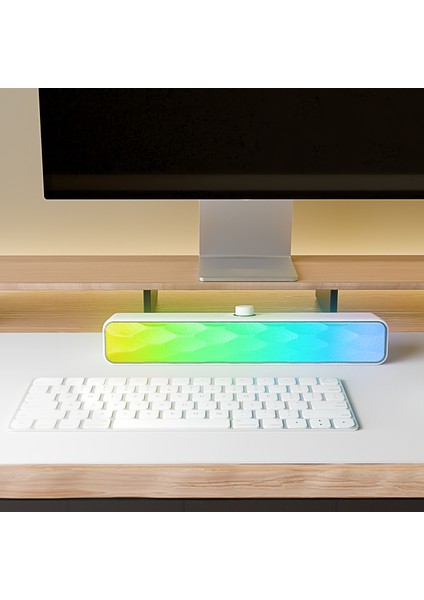 SBT31 10WATT 1200MAH Rgb Bluetooth 5.3 Soundbar Speaker | Type-C, Tf Card, Usb, Aux Hoparlör Beyaz fırsatları