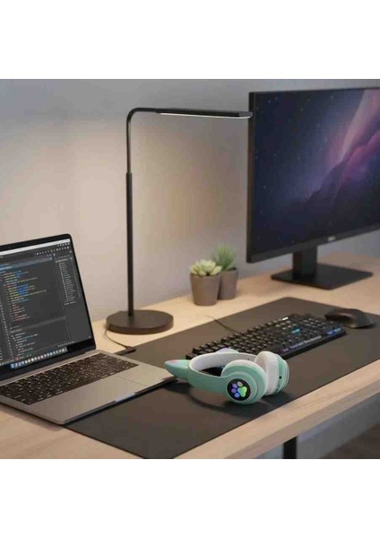 Kedi Kulaklık (Turkuaz) Bluetooth LED Işıklı Hafıza Kartı Girişli Kulak Üstü fiyatları