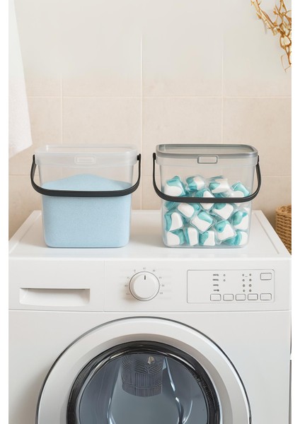 2’li Multibox Deterjanlık Kutusu & Banyo Düzenleyici & Saklama Kutusu 6 Lt Şeffaf fırsatları