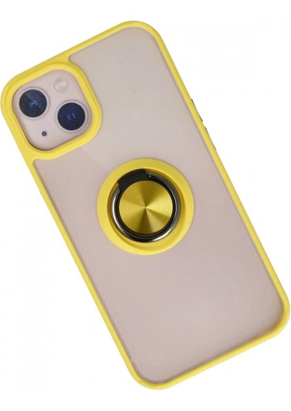 Ieg iPhone 15 Kılıf Montreal Yüzüklü Silikon Kapak - Sarı fiyatları