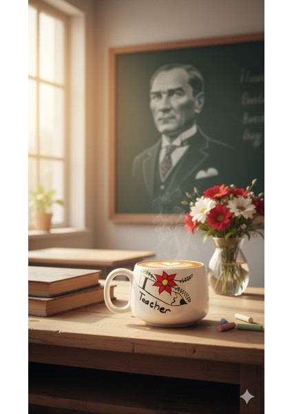 Öğretmenler Günü Teacher Double El Yapımı Seramik Kupa, Seramik Kupa, Hand Made