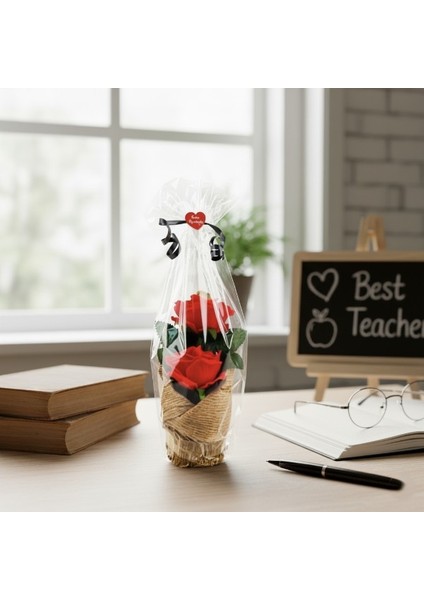 Kraponlu Çiçek Aranjmanı - Öğretmenler Günü Hediyesi fiyatları