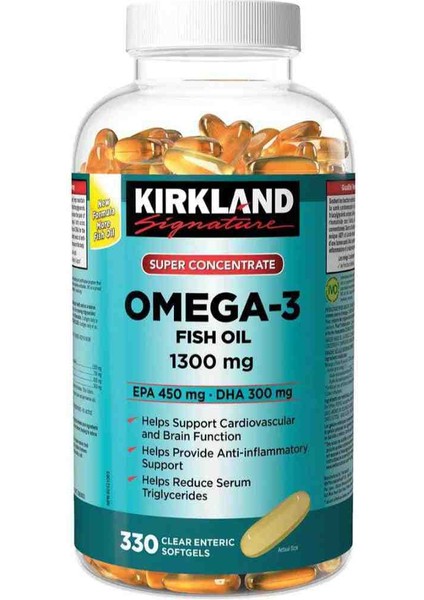 Signature Super Concentrate Omega-3 Fish Oil 330 Softgels-Original Usa/canada