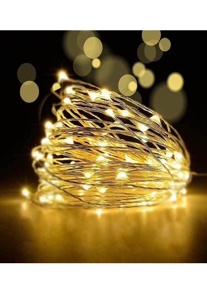 Ev Balkon ve Parti Için 5 Metre Pilli Gün Işığı Peri LED Animasyonlu Yılbaşı Süs Işık Günışığı Sarı