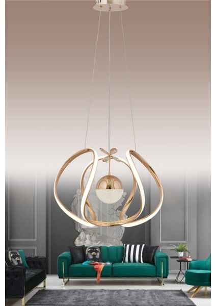 3 Işıklı Kumandalı LED Avize Dimmerli