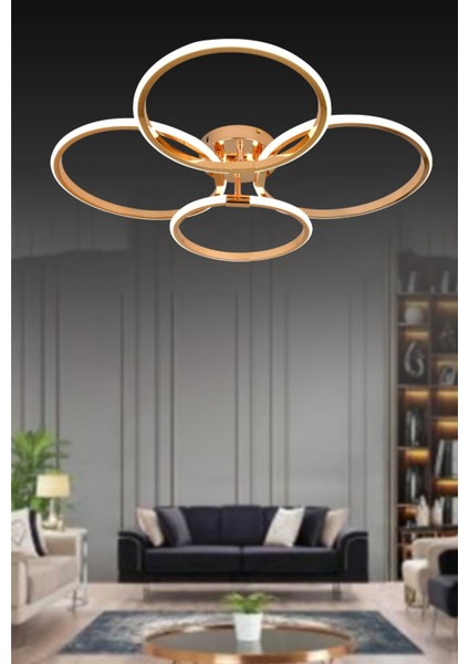 3 Işıklı Kumandalı LED Plafonyer Avize Dimmerli