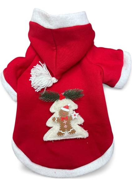 Yılbaşı Ağacı Kırmızı Polar Köpek Kıyafeti | Kapüşonlu Noel Köpek Sweatshirt | Küçük Irklar Için fiyatları