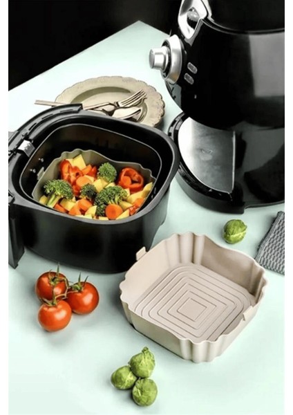 Bütün Airfryer'lere Uyumlu Krem Silikon Pişirme Kabı fiyatları