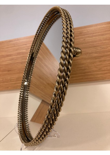 Tepsi Dekoratif Döküm Pirinç Antik Eskitme Yuvarlak Ayaklı Aynalı Burgu Model Çapı 38 cm modelleri