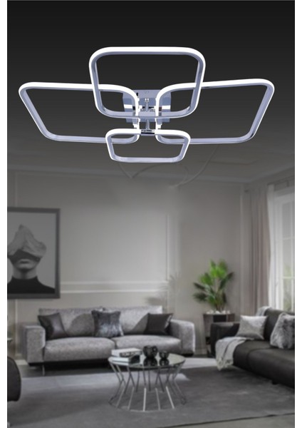 3 Işıklı Kumandalı LED Plafonyer Avize Dimmerli