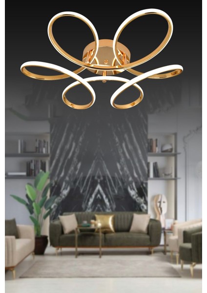 3 Işıklı Kumandalı LED Plafonyer Avize Dimmerli