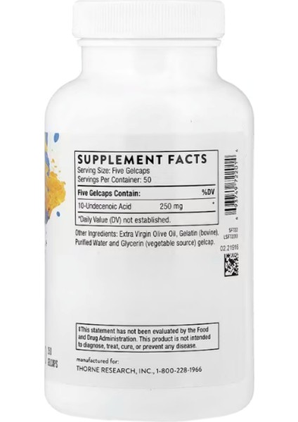 , Undecylenic Acid, 250 Gelcaps.abd Menşei. fiyatları