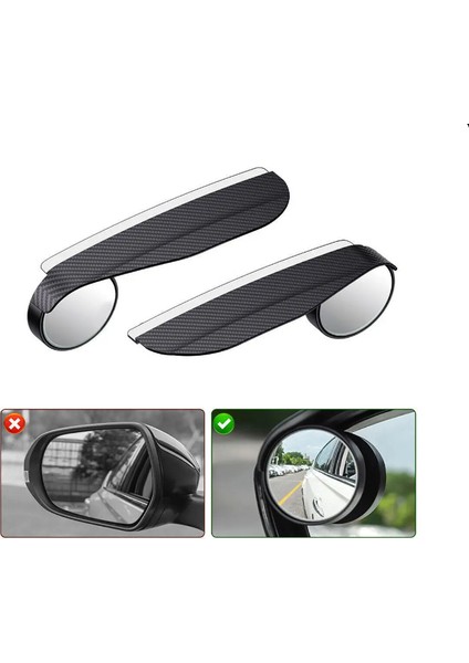 Kör Nokta Aynası Yağmur Koyucu Şemsiye Karbon Siyah