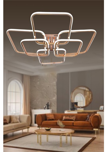 3 Işıklı Kumandalı LED Plafonyer Avize Dimmerli