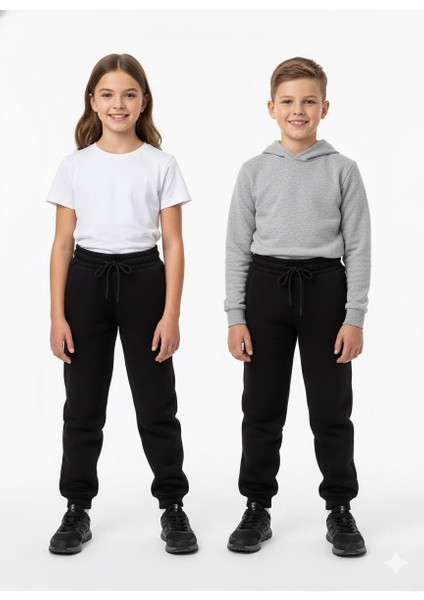 Siyah Cepli Unisex Model 3ip Şardonlu Çocuk Eşofman Altı 7 - 14 Yaş fiyatları