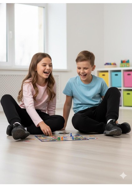 Siyah Cepli Unisex Model 3ip Şardonlu Çocuk Eşofman Altı 7 - 14 Yaş modelleri