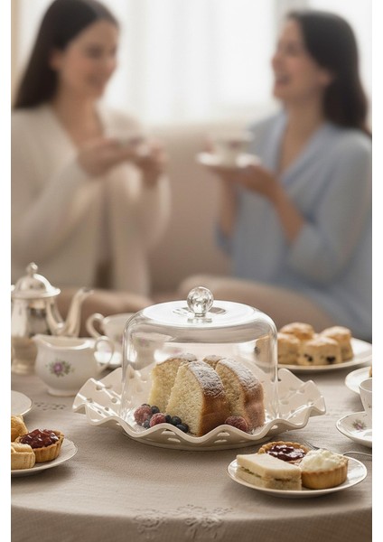 Beyaz Akrilik Delikli Fanus Sunum ve Saklama Kabı - 2 Parça fiyatları