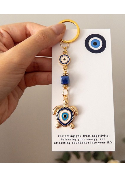 Nazar Boncuğu Kaplumbağa Anahtarlik Iyi Şans Tilsimi Çanta Süsü