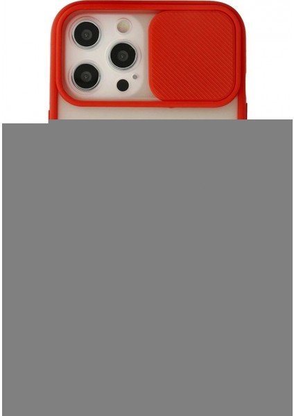 Ieg iPhone 12 Pro Max Kılıf Palm Buzlu Kamera Sürgülü Silikon - Kırmızı