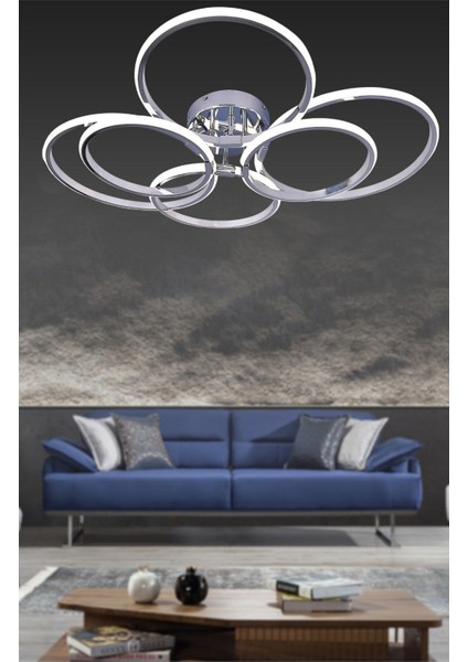 3 Işıklı Kumandalı LED Plafonyer Avize Dimmerli