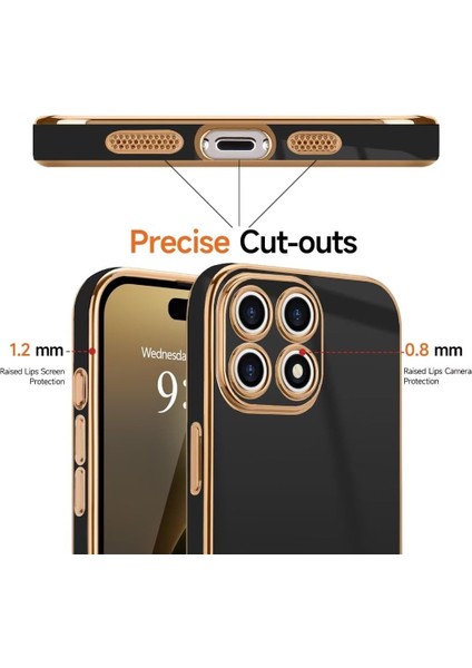 Xiaomi Mi 14T Pro Kılıf Kamera Korumalı Parlak Gold Kenarlı Altın Işlemeli Şeritli Yumuşak Silikon Bark Kapak modelleri
