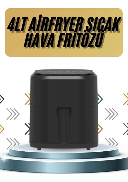 İEG 4L Airfryer Hazneli Hava Fritözü Yağsız Fritöz Taşınabilir Fırın İşlevi Gören Pratik