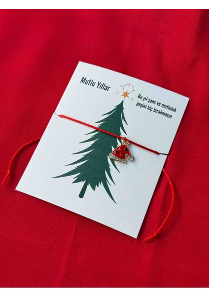 Yılbaşı Temalı Makrome Bileklik Şapka