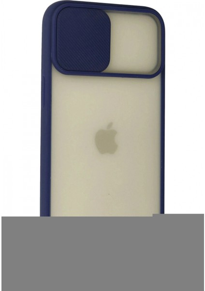 Ieg iPhone 12 Pro Max Kılıf Palm Buzlu Kamera Sürgülü Silikon - Lacivert modelleri