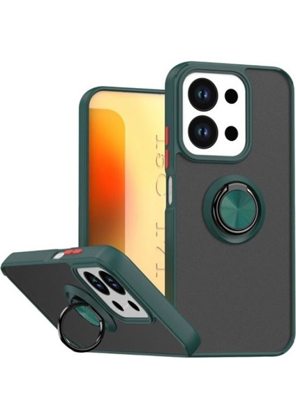 Xiaomi Redmi 15C Kılıf Montreal Yüzüklü Standlı Arkası Buğulu + Ekran Koruyucu