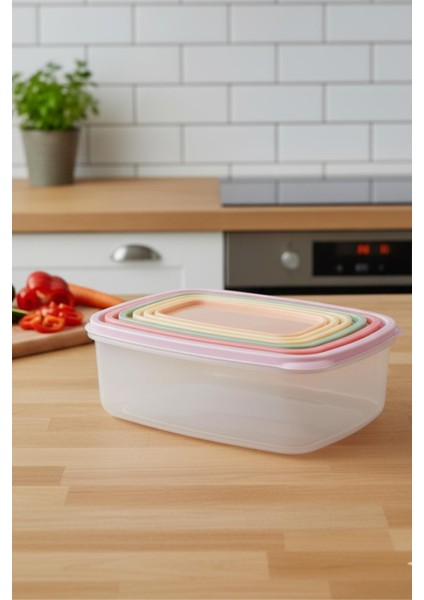 6’lı Renkli Saklama Kabı Seti 3 Lt Mutfak Düzenleyici fiyatları