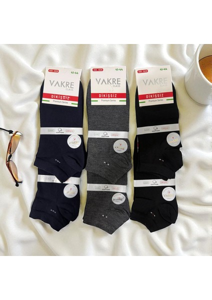 Erkek Kısa Dikişsiz Premium Topuk Burun Takviyeli Çorap 6'lı