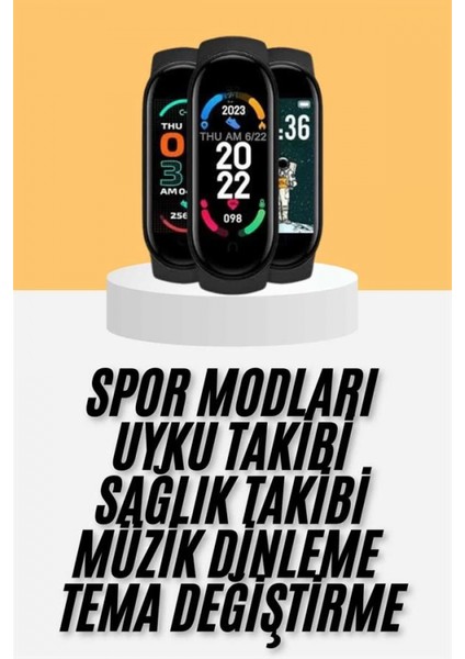 M6 Akıllı Bileklik Siyah Adımsayar Spor Takibi Android ve Ios Uyumlu fiyatları