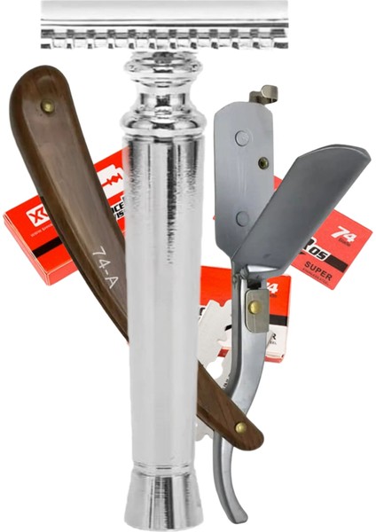 S2 Full Metal Manuel Tıraş Makinesi + U5 Mekanizmalı Ustura + 5 Adet Yaprak Jilet